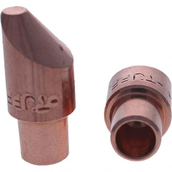 Tuffaloy - Spot Welder Tips For Use With: 4RW Cap Taper Electrode Holder Type: Male Cap D Nose (Offset) - Apex Tool & Supply