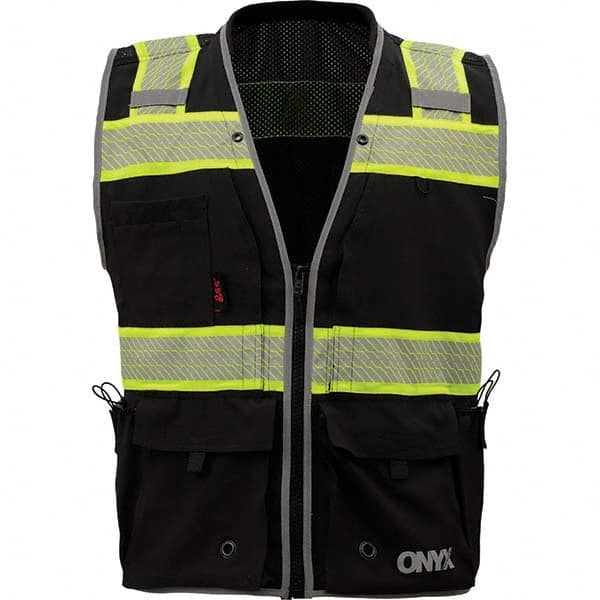 GSS Safety - Size 3XL Black Mesh/Solid General Purpose High Visibility Vest - Apex Tool & Supply