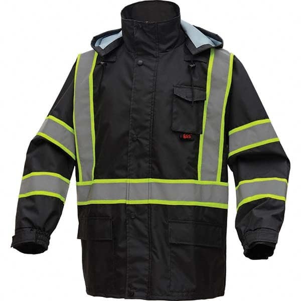 GSS Safety - Size 2X/3XL Black Waterproof Rain Jacket - Apex Tool & Supply