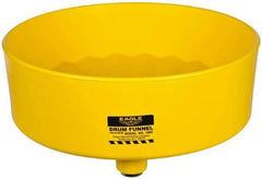 Eagle - 7" High x 18" Diam, Polyethylene, Drum Funnel with Brass Screen - 30 to 55 Gal Drum/Pail Capacity - Apex Tool & Supply