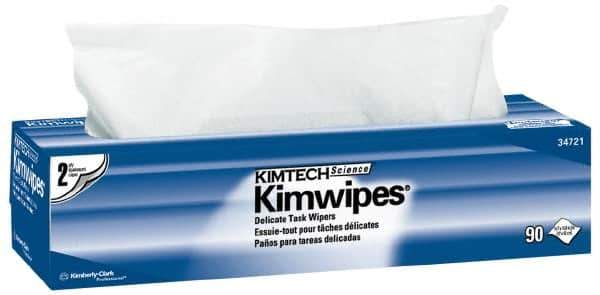 Kimtech - Dry Clean Room/Lab/Critical Task Wipes - Pop-Up, 16-5/8" x 14-3/4" Sheet Size, White - Apex Tool & Supply