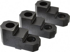 H & R Manufacturing - 12" Max Chuck Diam Compatibility, Mild Carburized Steel Tongue & Groove Hard Lathe Top Jaws - 2 Steps, 1/2" Groove Width, 1-3/4" Wide x 4.55" Long x 2-15/32" High - Apex Tool & Supply