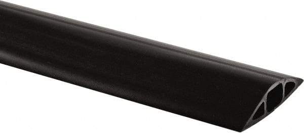 Hubbell Wiring Device-Kellems - 1 Channel, 25 Ft Long, 1/2" Max Compatible Cable Diam, Black PVC On Floor Cable Cover - 3" Overall Width x 3/4" Overall Height, 3/4" Channel Width x 1/2" Channel Height - Apex Tool & Supply