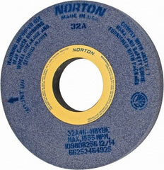 Norton - 16" Diam x 5" Hole x 1-1/2" Wide Centerless & Cylindrical Grinding Wheel - 46 Grit, Aluminum Oxide, Type 1, Coarse Grade, Vitrified Bond, No Recess - Apex Tool & Supply