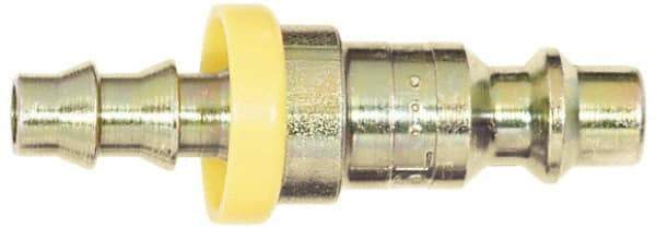 Coilhose Pneumatics - Lock-On Hose Barb Industrial Pneumatic Hose Connector - Plated Steel, 1/4" Body Diam, 1/4" Hose ID - Apex Tool & Supply