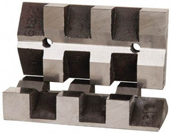 Heinrich - 4" Wide, V-Groove Vise Jaw - Ductile Iron, Fixed Jaw, Compatible with DA-2200-SC Vises - Apex Tool & Supply