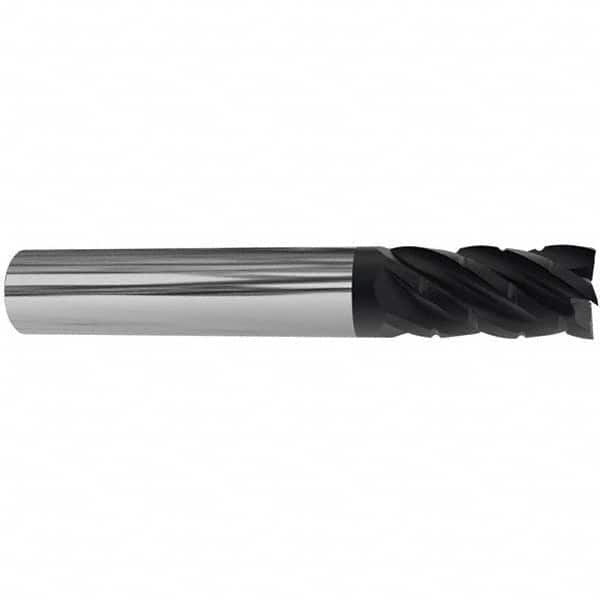 Accupro - 3/4" Diam 5 Flute Solid Carbide 0.09" Corner Radius End Mill - Apex Tool & Supply