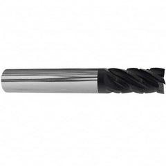 Accupro - 3/8" Diam 5 Flute Solid Carbide 0.03" Corner Radius End Mill - Apex Tool & Supply