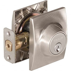 Stanley - Deadbolts Type: Single Cylinder Door Thickness Range: 1-3/8 - 1-3/4 - Apex Tool & Supply