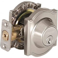 Stanley - Deadbolts Type: Single Cylinder Door Thickness Range: 1-3/8 - 1-3/4 - Apex Tool & Supply
