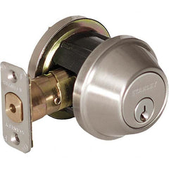 Stanley - Deadbolts Type: Single Cylinder Door Thickness Range: 1-3/8 - 1-3/4 - Apex Tool & Supply
