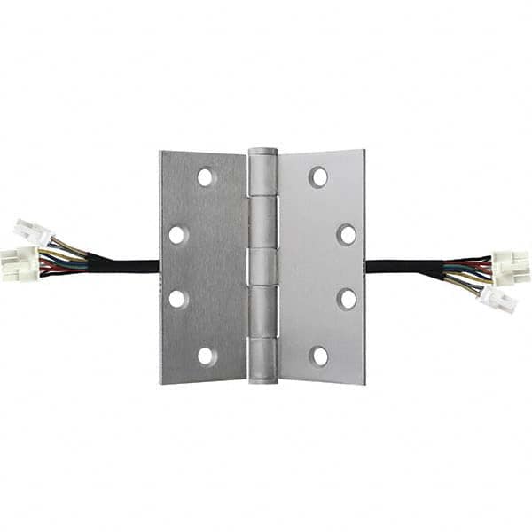 Stanley - 4-1/2" Long x 4-1/2" Wide Grade 1 Steel Full Mortise, Concealed Electric Commercial Hinge - Apex Tool & Supply