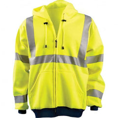 OccuNomix - Size S Hi-Viz Yellow High Visibility Sweatshirt - Apex Tool & Supply