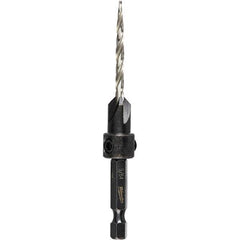 Milwaukee Tool - Adjustable-Depth Drill Countersinks Cutter Head Diameter (Wire): #6 Cutter Head Diameter (Inch): 1/4 - Apex Tool & Supply