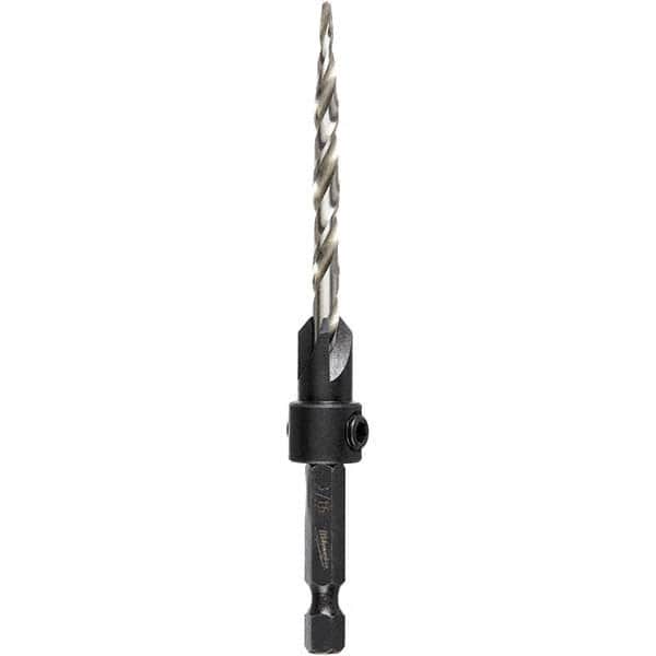 Milwaukee Tool - Adjustable-Depth Drill Countersinks Cutter Head Diameter (Wire): #10 Cutter Head Diameter (Inch): 1/4 - Apex Tool & Supply