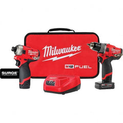 Milwaukee Tool - Cordless Tool Combination Kits Voltage: 12 Tools: Hammer Drill; Impact Driver - Apex Tool & Supply