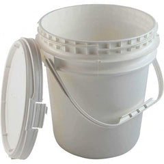 Dynalon Labware - 1 6-Piece 2.5 Gal 9.1" High, High-Density Polyethylene Round White Single Pail - Apex Tool & Supply