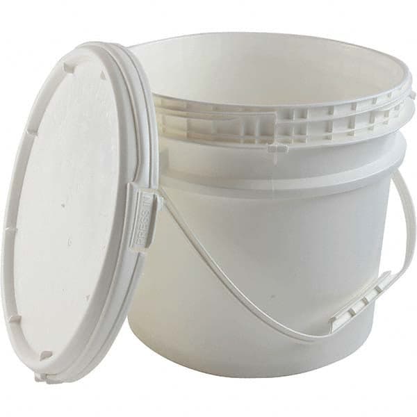 Dynalon Labware - 1 6-Piece 3.5 Gal 10.87" High, High-Density Polyethylene Round White Single Pail - Apex Tool & Supply