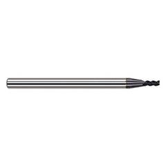 Variable Helix End Mills for Exotic Alloys - 0.0620″ (1/16″) Cutter Diameter × 0.1860″ Length of Cut Carbide Square End Mill for Exotic Alloys, 3 Flutes, AlTiN Nano Coated - Exact Industrial Supply