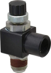 ARO/Ingersoll-Rand - 1/8" Male NPT x 1/8" Female NPT Right Angle Flow Control Valve - 0 to 150 psi & Brass Material - Apex Tool & Supply