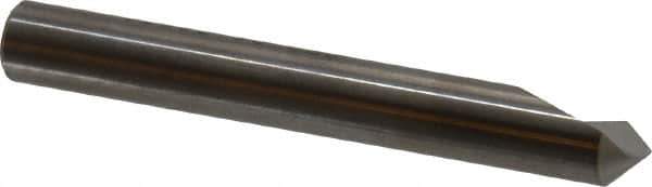 SGS - 1/4" Head Diam, 1/4" Shank Diam, 1 Flute 90° Solid Carbide Countersink - Bright Finish, 2" OAL, Single End, Straight Shank, Right Hand Cut - Apex Tool & Supply
