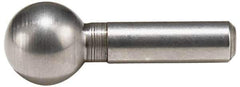 Jergens - 1/2" Ball Diam, 1/4" Shank Diam, Steel Standard Tooling Ball - 1-1/2" Ball Center to Shank Bottom - Apex Tool & Supply