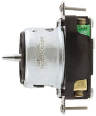 Hubbell Wiring Device-Kellems - 480 VAC, 50 Amp, Self Grounding Receptacle - 2 Poles, 3 Wire, Female End, Black - Apex Tool & Supply
