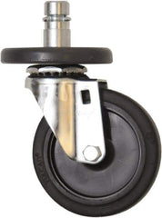 Eagle MHC - 4" Diam x 1" Wide x 6-3/4" OAH Stem Mount Swivel Caster - Rubber, 125 Lb Capacity, Plain Bearing, 1" Round Stem - Apex Tool & Supply