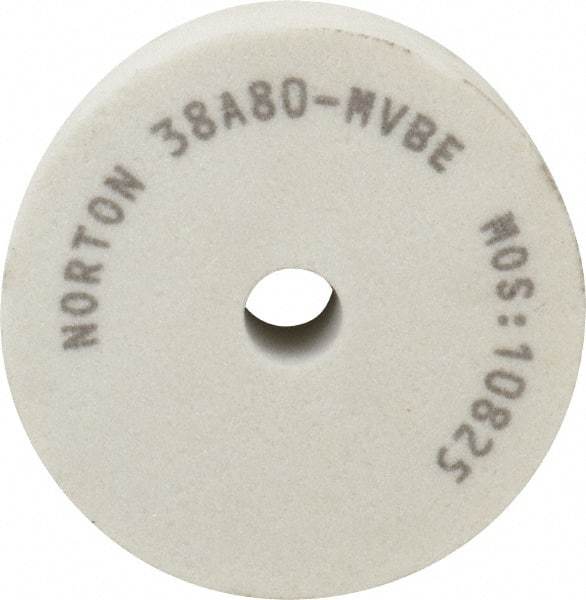 Norton - 80 Grit Aluminum Oxide Type 1 Internal Grinding Wheel - 3" Diam x 1/2" Hole x 1" Thick, 10,825 Max RPM, Type 1 Medium Grade, M Hardness, Vitrified Bond, No Recess - Apex Tool & Supply