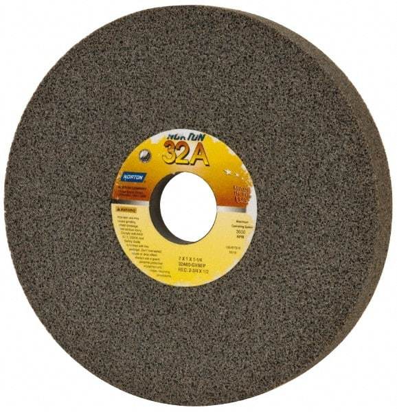 Norton - 7" Diam x 1-1/4" Hole x 1" Thick, G Hardness, 60 Grit Surface Grinding Wheel - Aluminum Oxide, Type 5, Medium Grade, 3,600 Max RPM, Vitrified Bond, One-Side Recess - Apex Tool & Supply
