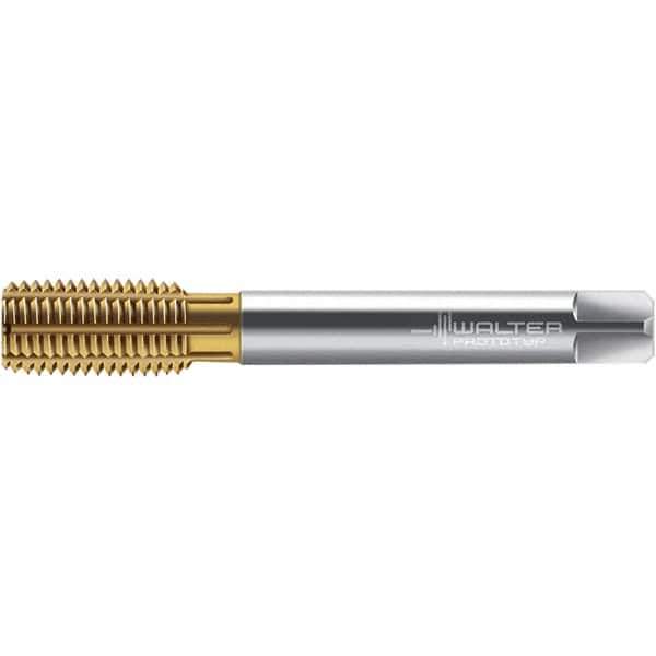 Walter-Prototyp - M10x1.00 DIN 2174 6HX 9.600 Thread Limit Semi-Bottoming Thread Forming Tap - Powdered Metal High Speed Steel, TiN Finish, 90mm OAL, 12mm Thread Length, Right Hand Thread, Series TC420 - Apex Tool & Supply