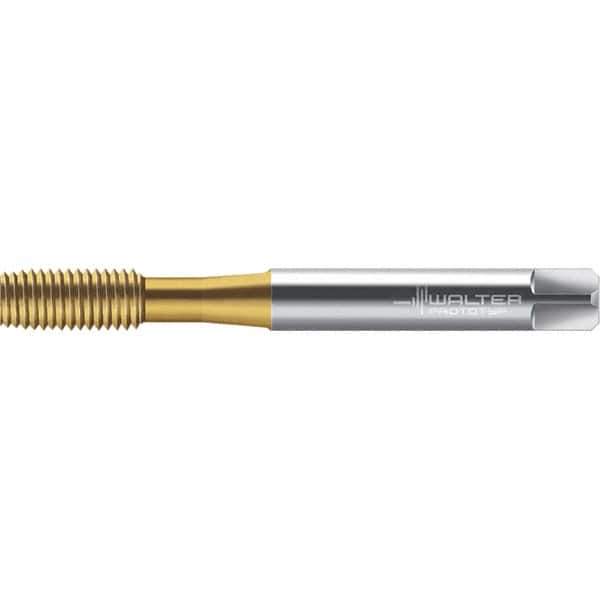 Walter-Prototyp - M10x1.50 DIN 2174 6GX 9.370 Thread Limit Semi-Bottoming Thread Forming Tap - Powdered Metal High Speed Steel, TiN Finish, 100mm OAL, 15mm Thread Length, Right Hand Thread, Series TC420 - Apex Tool & Supply
