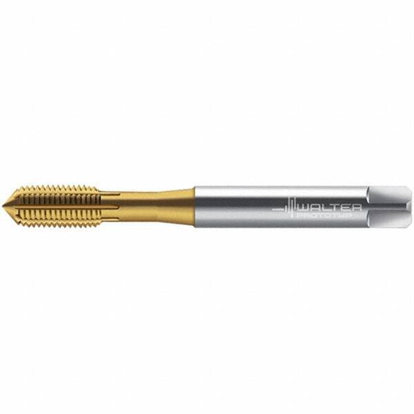 Walter-Prototyp - M8x1.25 DIN 2174 6GX 7.490 Thread Limit Semi-Bottoming Thread Forming Tap - Powdered Metal High Speed Steel, TiN Finish, 90mm OAL, 12mm Thread Length, Right Hand Thread, Series TC430 - Apex Tool & Supply
