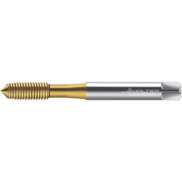 Walter-Prototyp - M10x1.50 DIN 2174 6HX 9.380 Thread Limit Semi-Bottoming Thread Forming Tap - Powdered Metal High Speed Steel, TiN Finish, 100mm OAL, 15mm Thread Length, Right Hand Thread, Series TC430 - Exact Industrial Supply