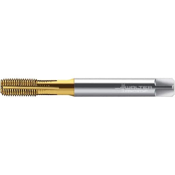 Walter-Prototyp - M10x1.50 DIN 2174 6HX 9.380 Thread Limit Semi-Bottoming Thread Forming Tap - Powdered Metal High Speed Steel, TiN Finish, 100mm OAL, 15mm Thread Length, Right Hand Thread, Series TC430 - Apex Tool & Supply