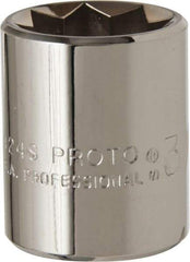 Proto - 3/4", 1/2" Drive, Standard Hand Socket - 8 Points, 1-1/2" OAL, Alloy Steel, Chrome Finish - Apex Tool & Supply