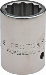 Proto - 1-3/16", 1" Drive, Standard Hand Socket - 12 Points, 2-7/16" OAL - Apex Tool & Supply