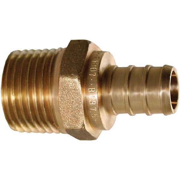 Jones Stephens - Brass & Chrome Pipe Fittings Type: Male Adapter Fitting Size: 1/2 x 1/2 - Apex Tool & Supply