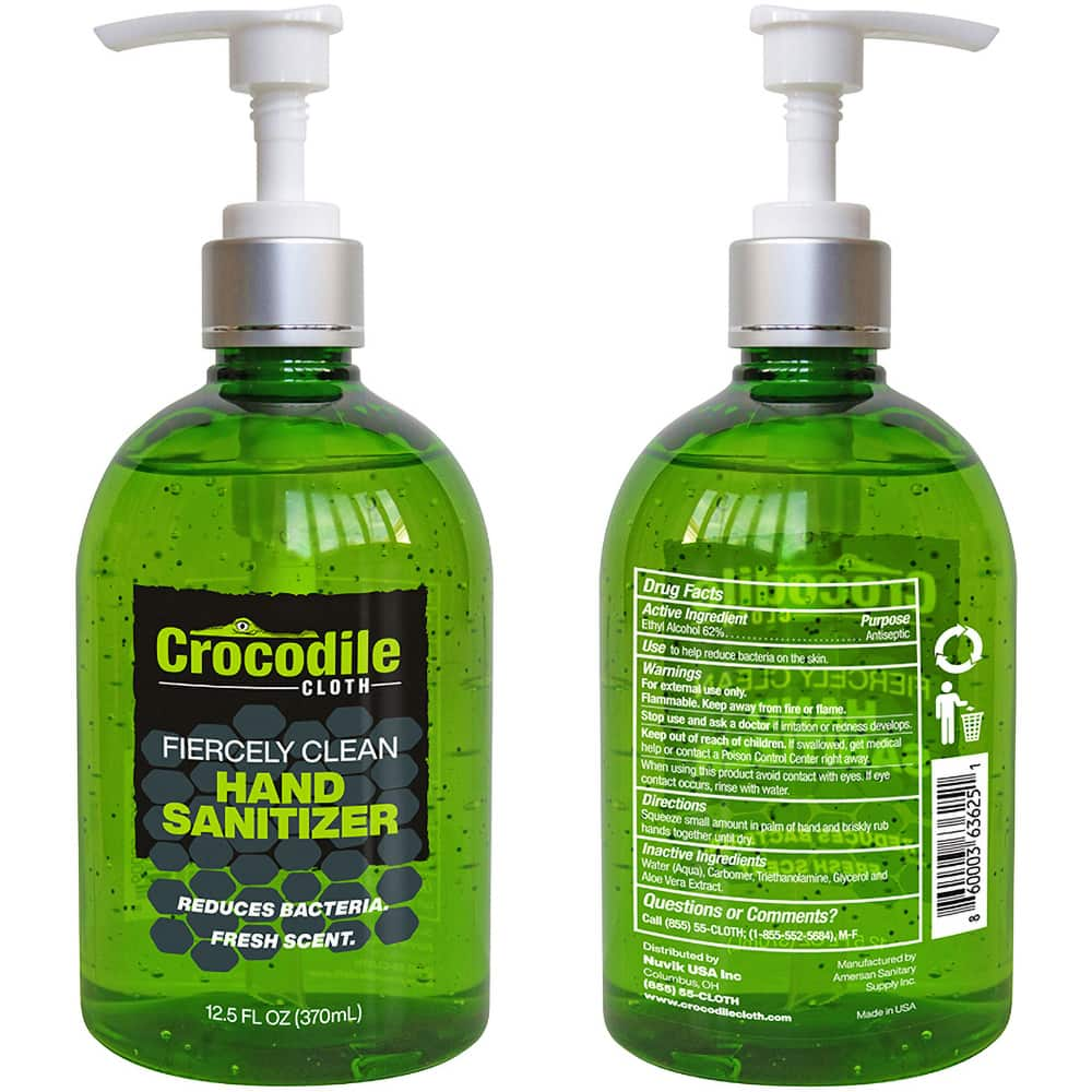 Crocodile Cloth - 12 oz Pump Bottle Gel Hand Sanitizer - Apex Tool & Supply