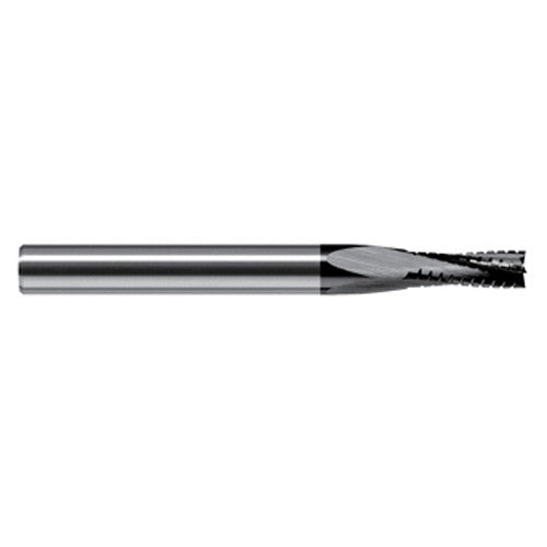 End Mills for Composites - 0.0625″ (1/16″) Cutter Diameter × 0.1860″ Length of Cut Carbide Square Chipbreaker Cutter, 4 Flutes, Amorphous Diamond Coated - Exact Industrial Supply
