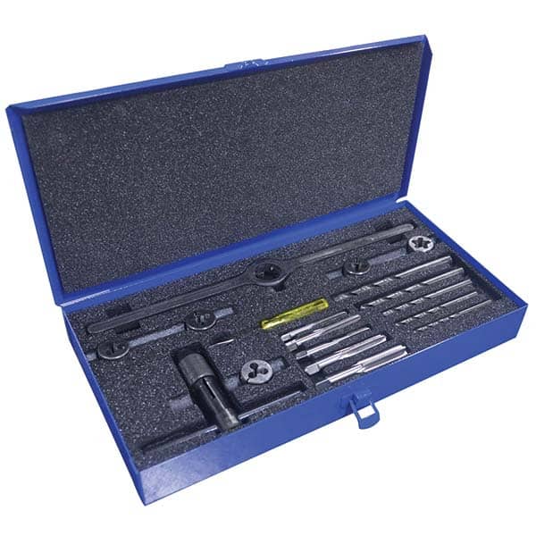 Greenfield Threading - Tap & Die Sets Minimum Tap Thread Size (mm): M6x1.00 Maximum Tap Thread Size (mm): M12x1.75 - Apex Tool & Supply
