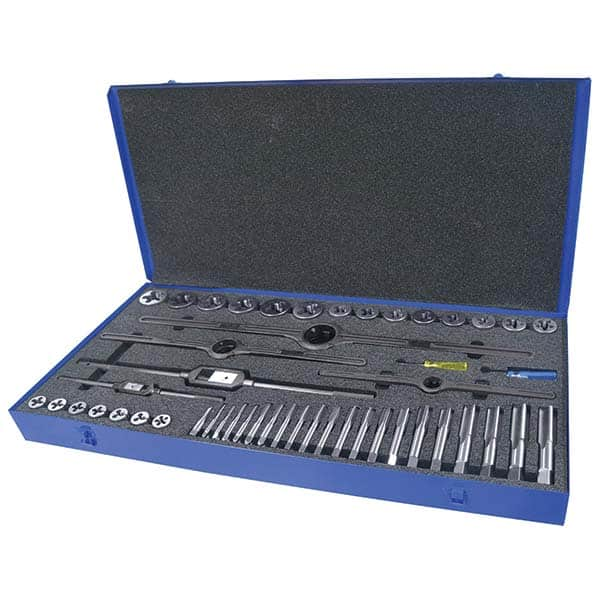 Greenfield Threading - Tap & Die Sets Minimum Tap Thread Size (Inch): 1/4-20 Maximum Tap Thread Size (Inch): 1-14 - Apex Tool & Supply