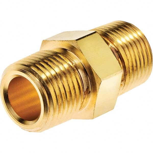 USA Sealing - 3/8" Brass Pipe Hex Nipple - Apex Tool & Supply
