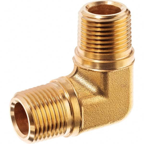 USA Sealing - 1/4" Brass Pipe 90° Male Elbow - Apex Tool & Supply
