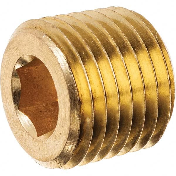 USA Sealing - 1/2" Brass Pipe Hex Socket Plug - Apex Tool & Supply