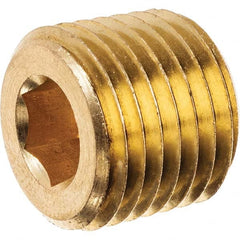 USA Sealing - 1/4" Brass Pipe Hex Socket Plug - Apex Tool & Supply