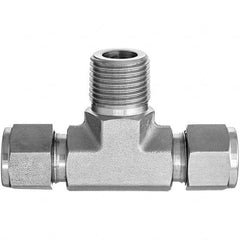 USA Sealing - Metal Compression Tube Fittings Type: Male Branch Tee End Connections: Comp x MNPT x Comp - Apex Tool & Supply