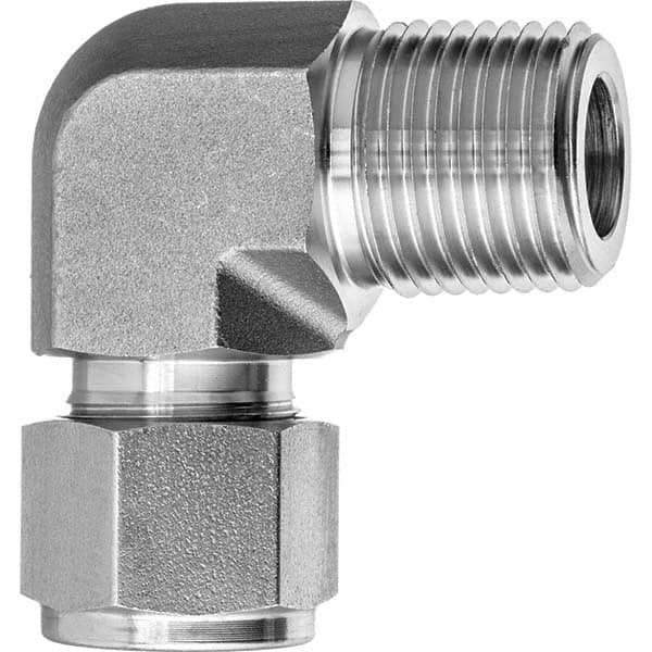 USA Sealing - Metal Compression Tube Fittings Type: Male Elbow End Connections: Comp x MNPT - Apex Tool & Supply