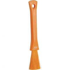 Vikan - 2-1/4" Bristle Length, Polyester Detail Brush - 1-1/4" Long x 0.4" Wide Head, 8.07" OAL, Ergonomic Handle, Orange, Polypropylene Block - Apex Tool & Supply