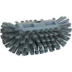 Vikan - 1-1/2" Bristle Length, Polyester Utility Scrub Brush - 8" Long x 5-1/2" Wide Head, 8" OAL, Gray, Polypropylene Block - Apex Tool & Supply